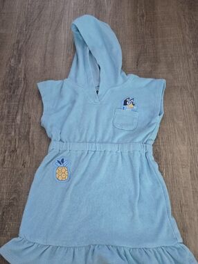 Kids Light Bluey Hooded Swim Coverup